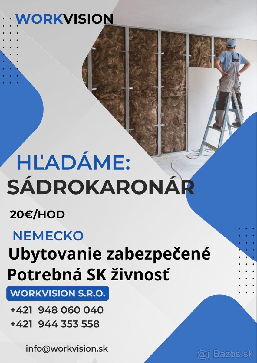 Hľadáme sadrokartonistov do Nemecka