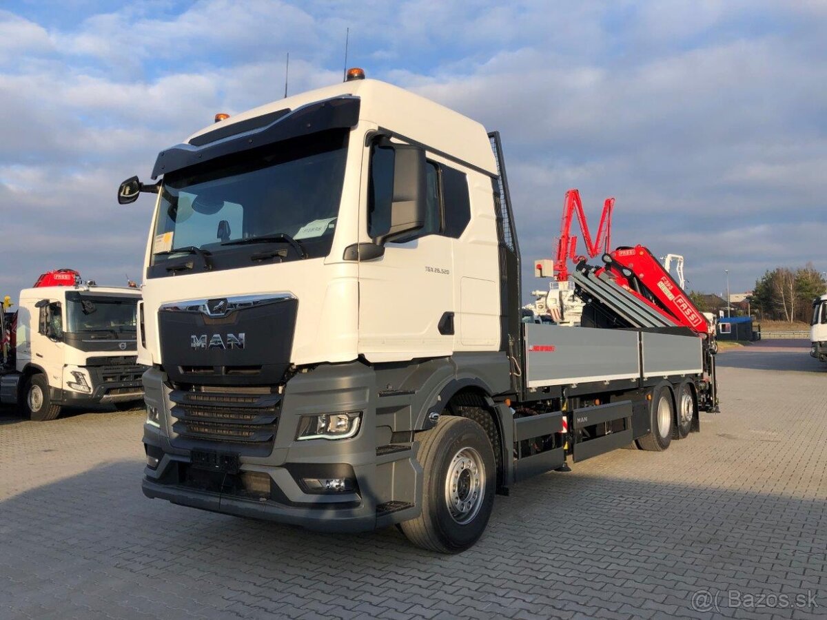 MAN TGS 26.520, valník s hydraulickou rukou FASSI