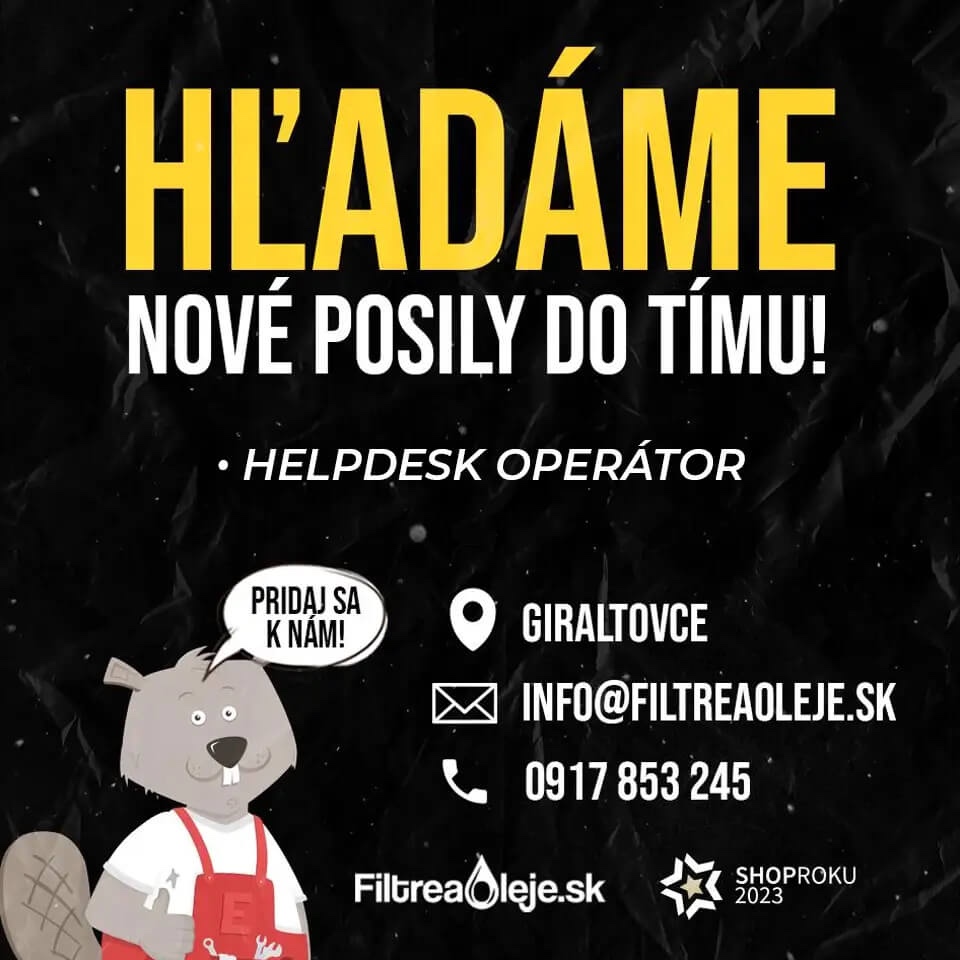 Prijmeme Helpdesk operátora - Internetový obchod