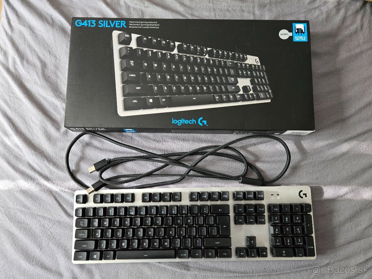 Podsvietena herna mechanicka klavesnica Logitech G413 Silver