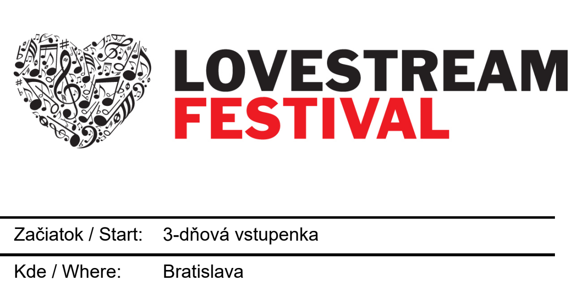 Lovestream 3 dnova vstupenka