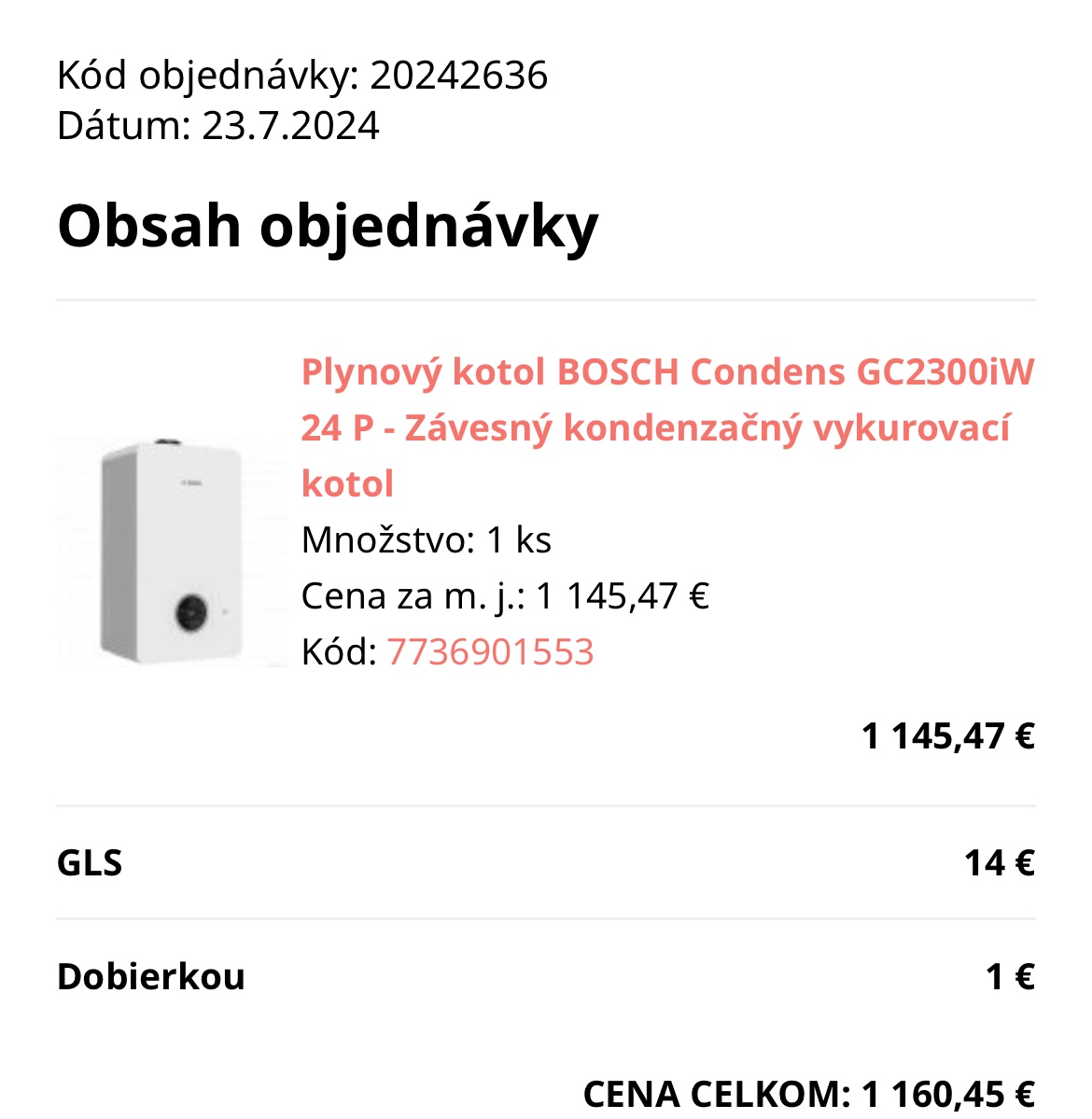 PLYNOVÝ KOTOL BOSCH CONDENS GC2300IW 24 P - ZÁVESNÝ KONDENZA