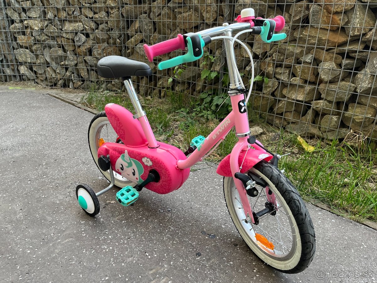 14-palcový bicykel pre deti od 3 do 4,5 roka jednorožec