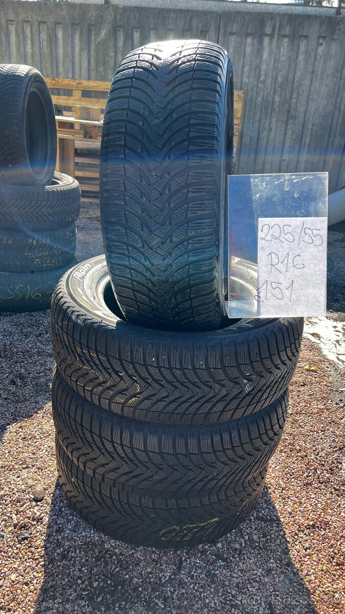 151. Michelin Alpine A4 225/55 R16 Zimná 2012 5mm 4ks 20€/ks