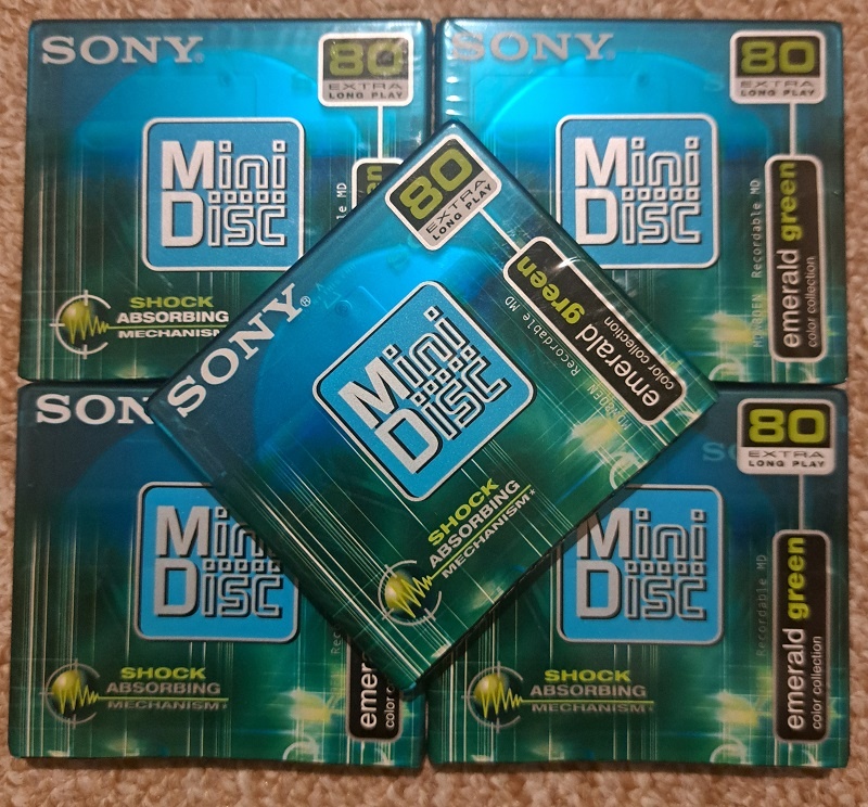 SONY - MD 80 min / Emerald Green / Minidisc / nové / 5ks