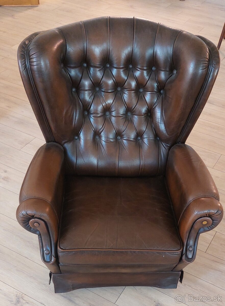 Originál Chesterfield kožené kreslá