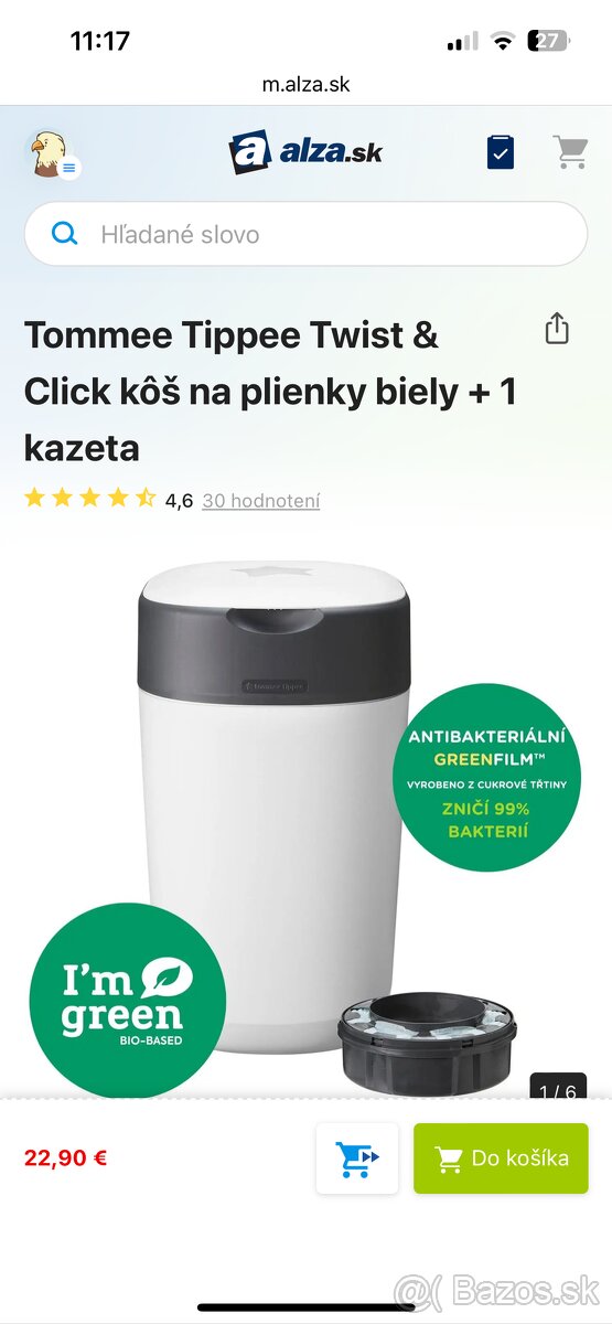 Kos na plienky Tommee Tippee Twist&Click