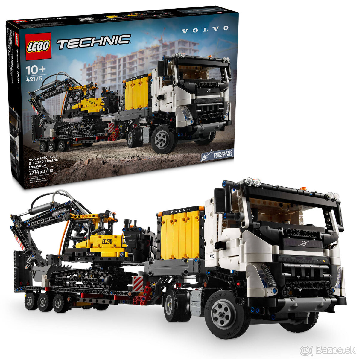 LEGO 42175 Nákladné auto Volvo FMX a elektrický bager EC230