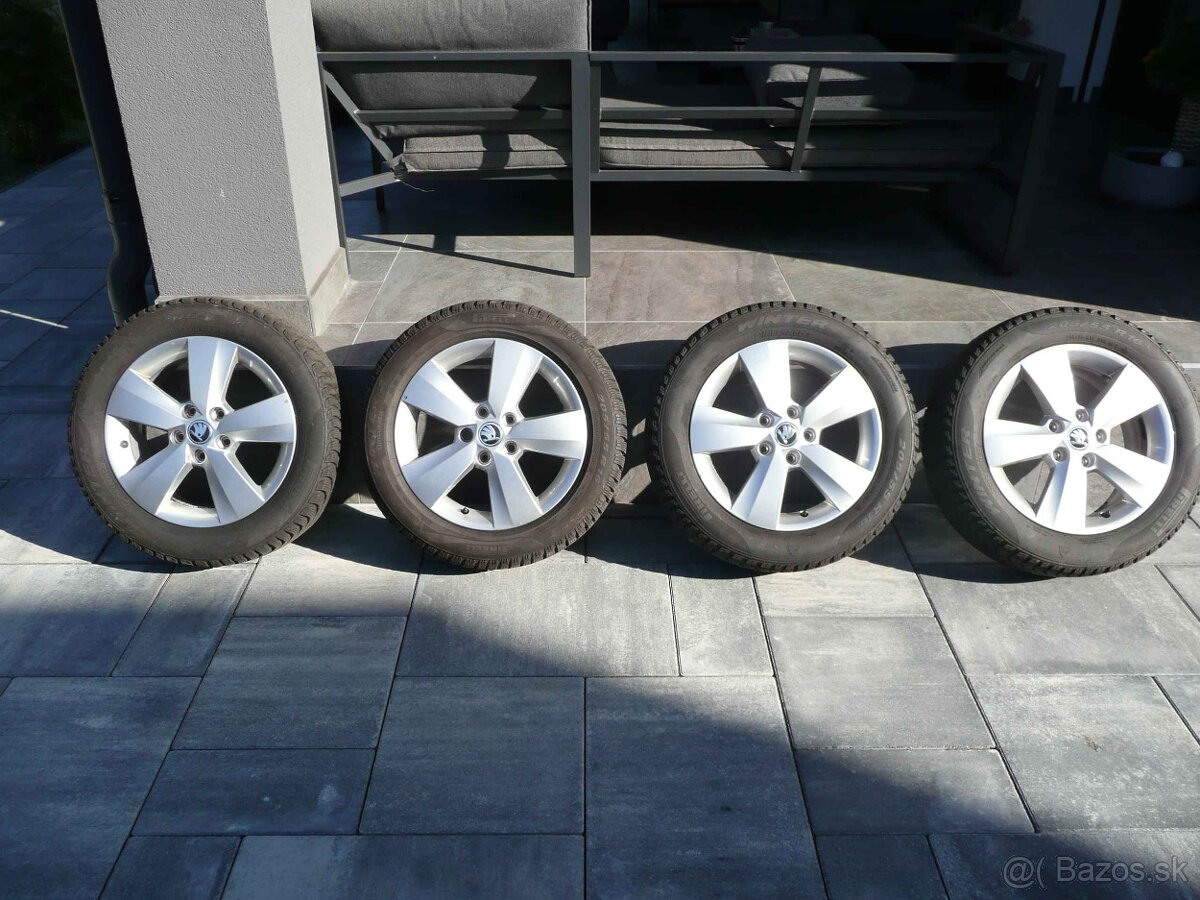 5x112 originál škoda Aludisky+zimné penu 205/55R16 Pirelli