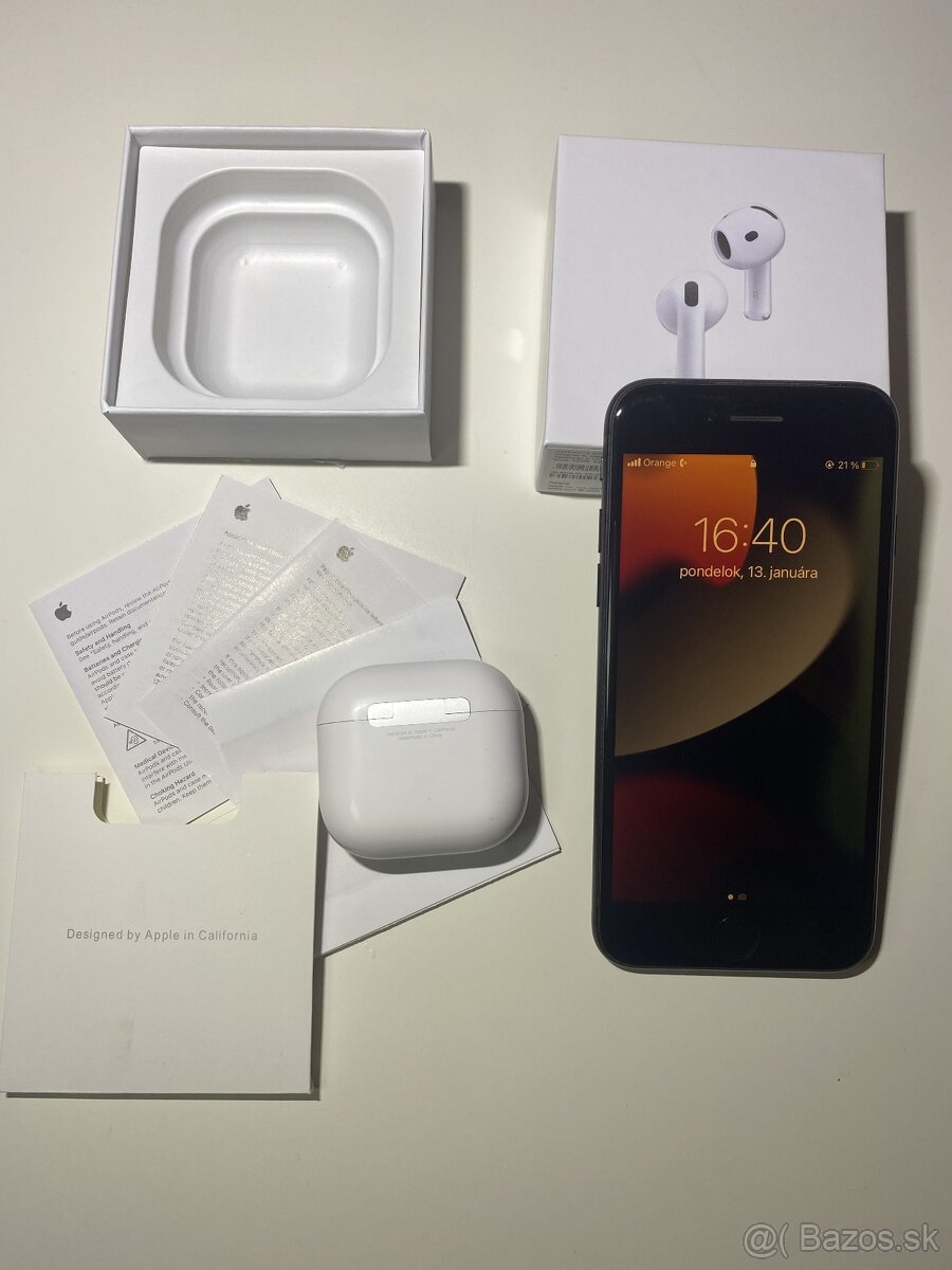 Apple iPhone 7 Black 128gb + Apple AirPods Gen 4 ANC