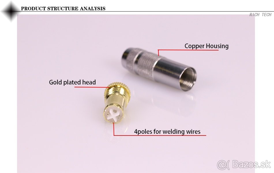 2.5mm Jack Audio Connector 4 Tracks Socket 2.5mm 4Poles Fema