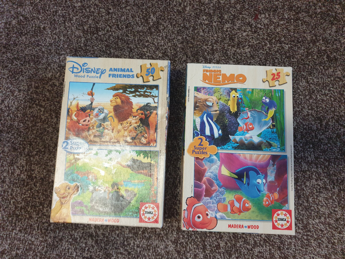 2x drevene puzzle Educa Disney