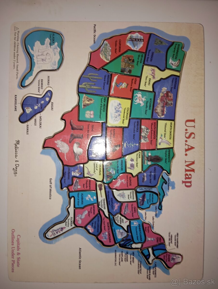 USA mapa puzzle