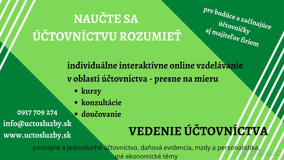 Účtovníctvo a ekonomika - naučím (online)