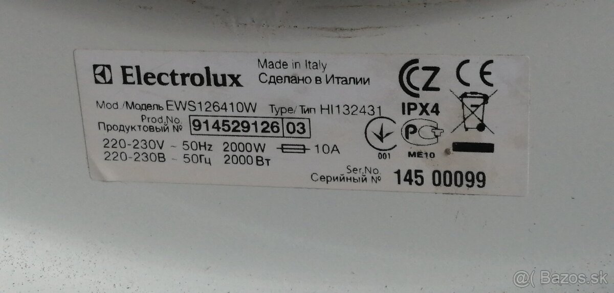 Nahradne diely Electrolux ews 126410 w