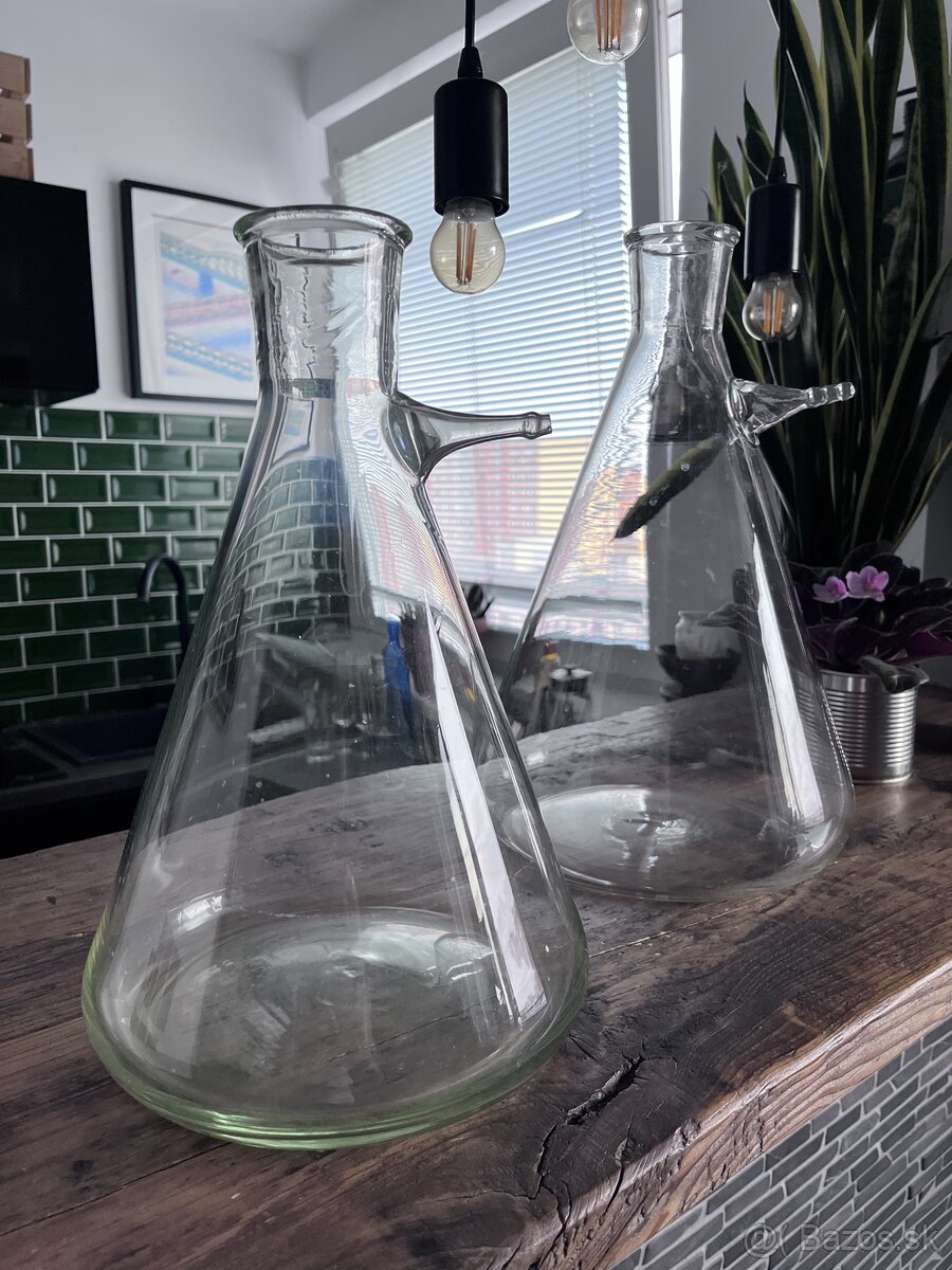 RETRO Laboratórne sklo- odsávacia fľaša