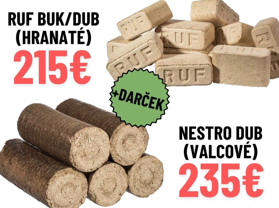 Brikety RUF aj NESTRO + darček zadarmo