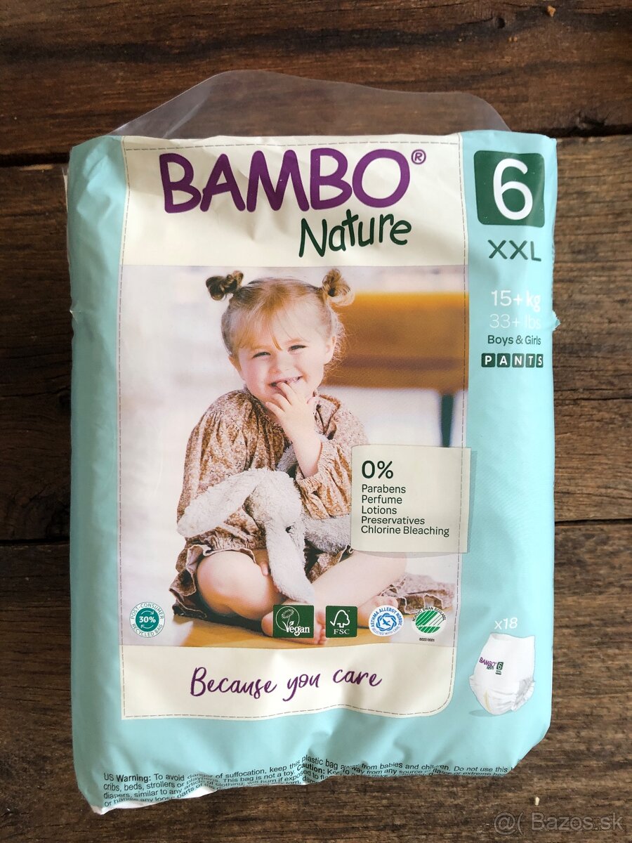 Plienky BAMBO Natural pants