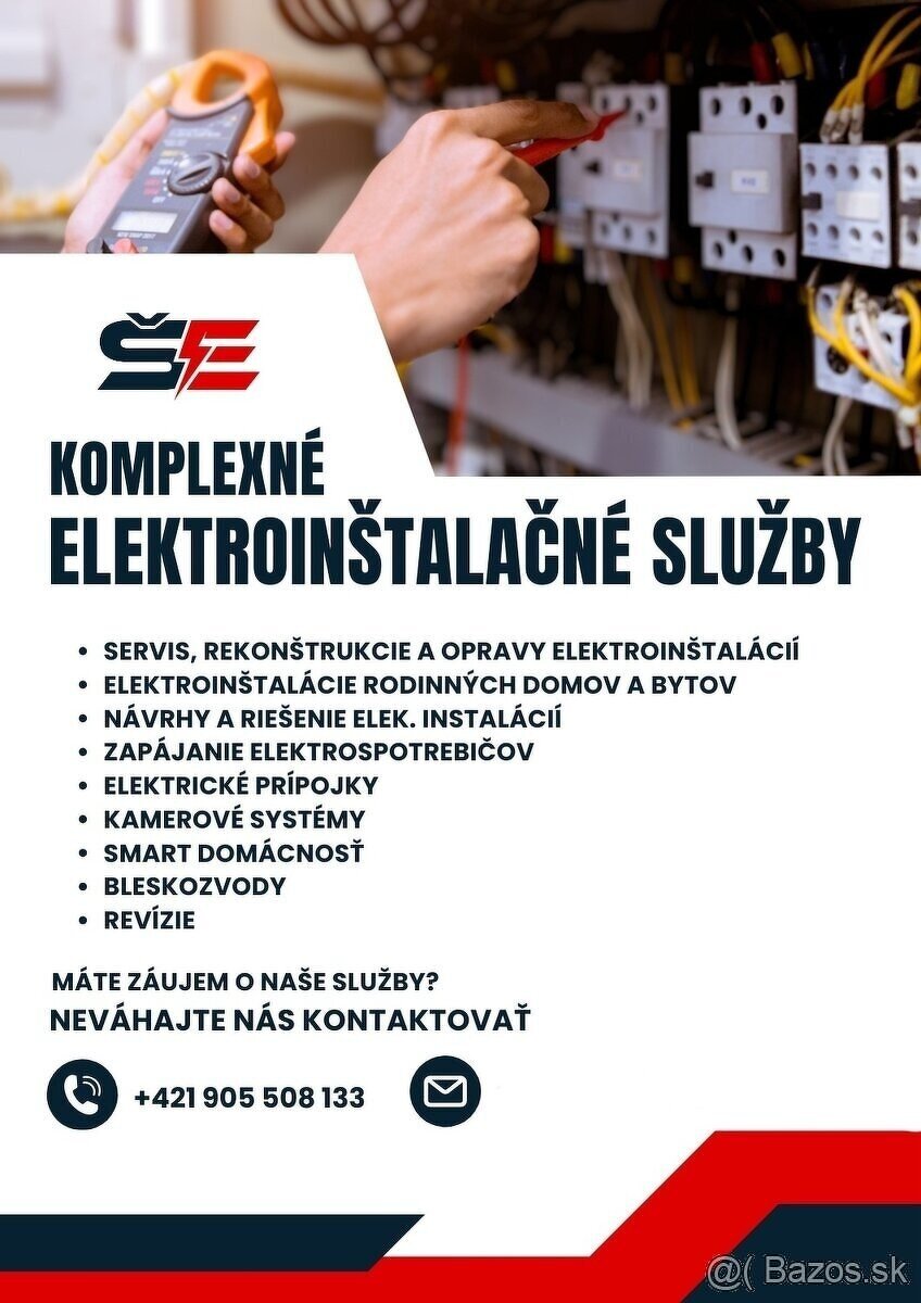 Elektroinštalačné práce v Košiciach, elektrikar Košice