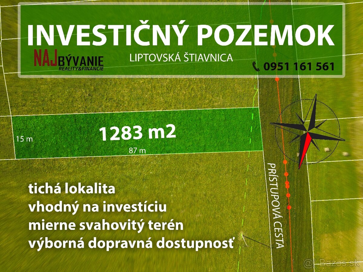 PREDAJ: STAVEBNÝ POZEMOK, INVESTIČNÁ PRÍLEŽITOSŤ, LIPTOVSKÁ