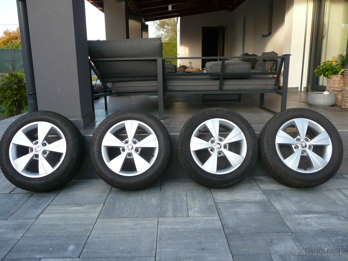 5x112 originál škoda Aludisky+zimné 205/60 R16 Dunlop