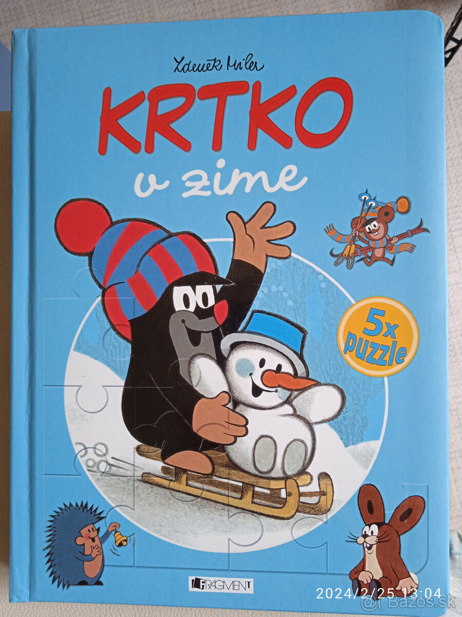 kniha 5 krat puzzle Krtko v zime