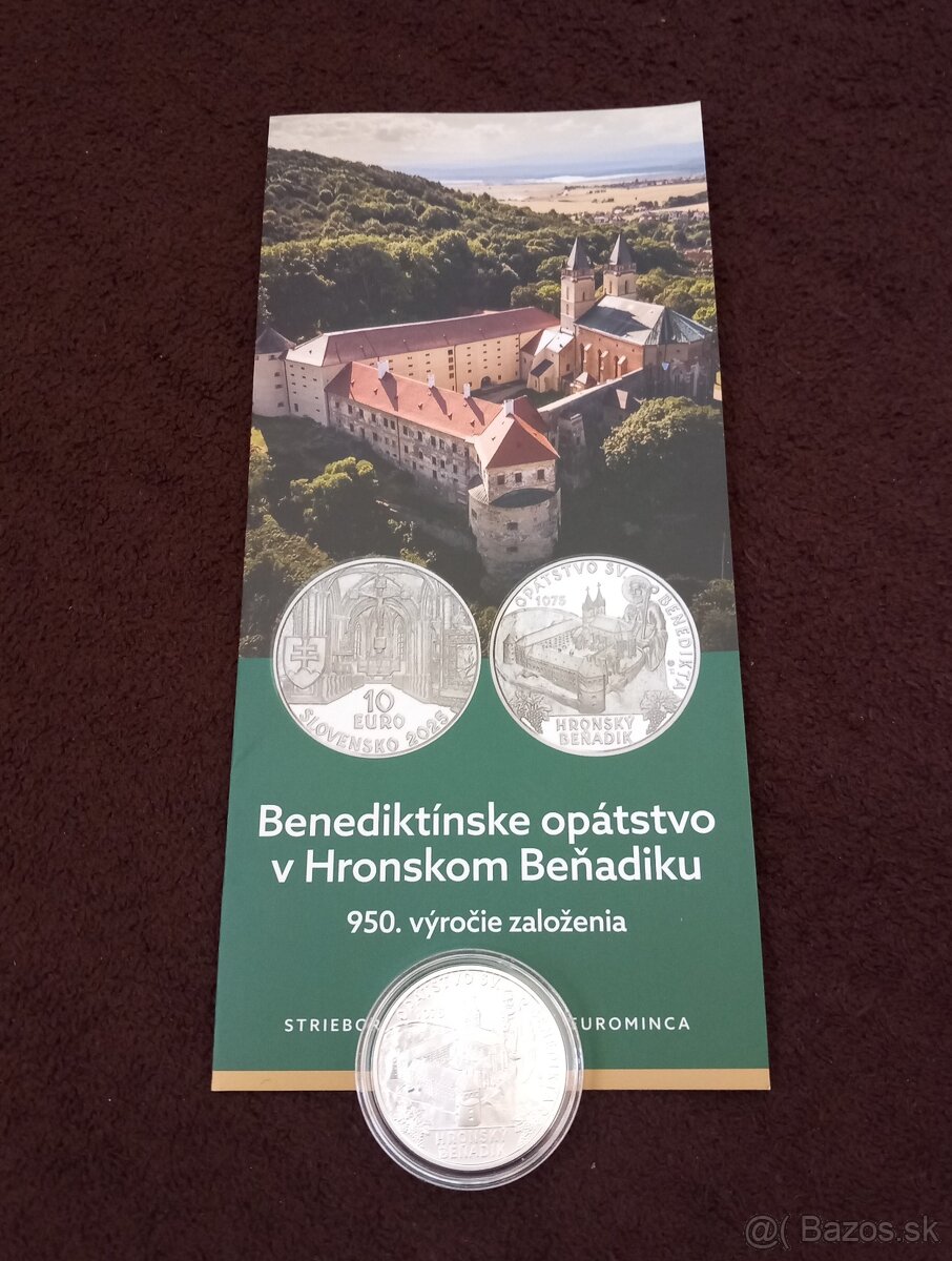 Predám pamätnú mincu 10 euro Benediktínske Opátstvo BK