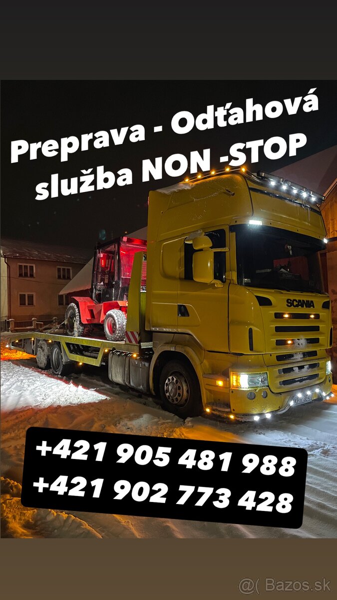 ODŤAHOVÁ SLUŽBA, PREPRAVA STROJOV, ODŤAH, DOPRAVA NON - STOP