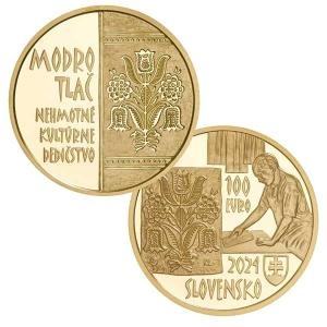 100 EURO  2024 - Modrotlač výmena za 1oz AG mince