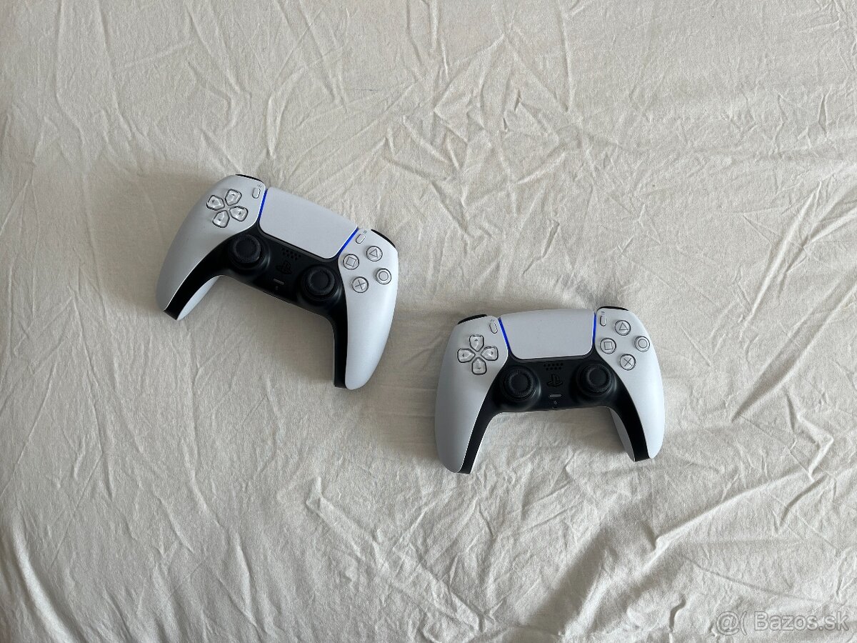 2x biele ovládače PlayStation 5 DualSense Wireless