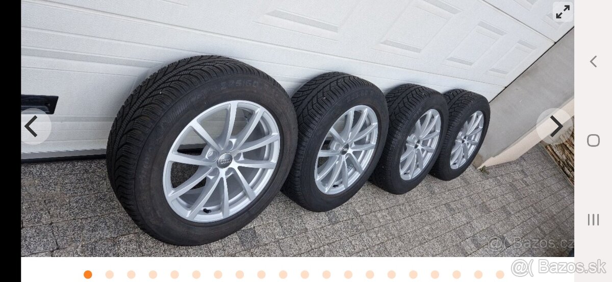 Zimné Semperit 225/60 R17, Audi A6 5x112, 7,5J, ET 36