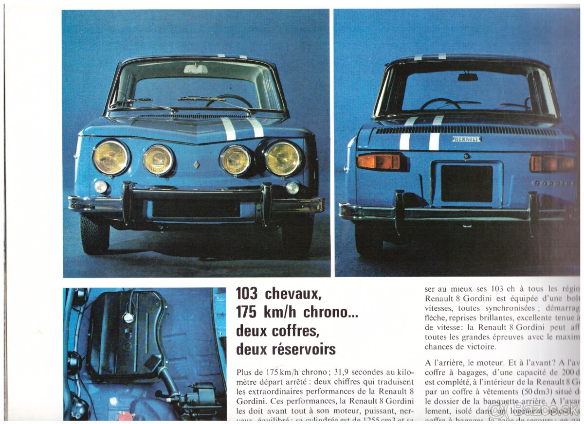 prospekty RENAULT  8 GORDINI a MATRA SPORTS M 530