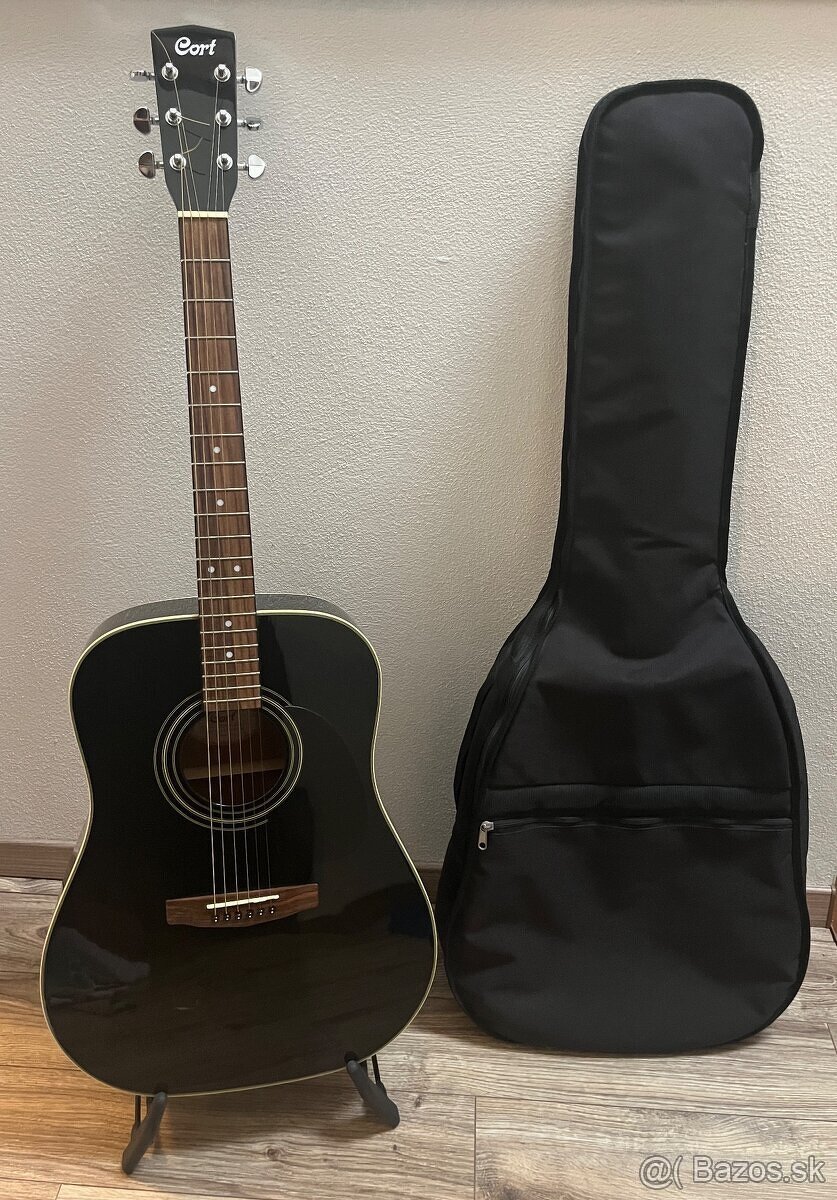 Čierna akustická gitara Cort AD-870