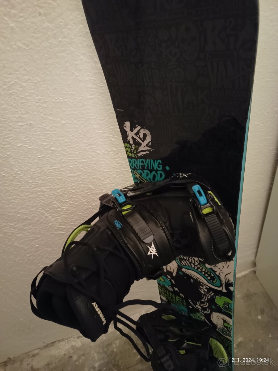 142 cm freestyle snowboard K2 Vandal + viazanie