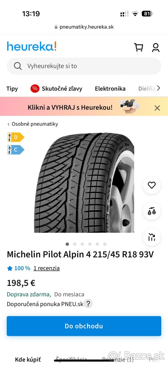 Michelin Pilot Alpin 4 215/45 r18 4ks