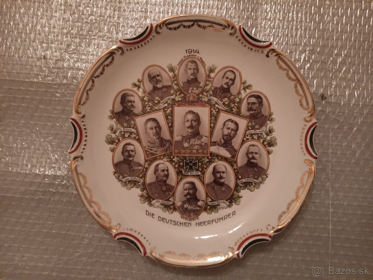 Velký porcelánový talíř- Wilhelm II., Rakusko Uhersko