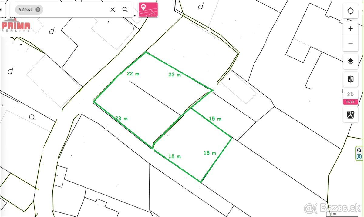 ID 2996   Predaj: Pozemok 848 m2, Višňové