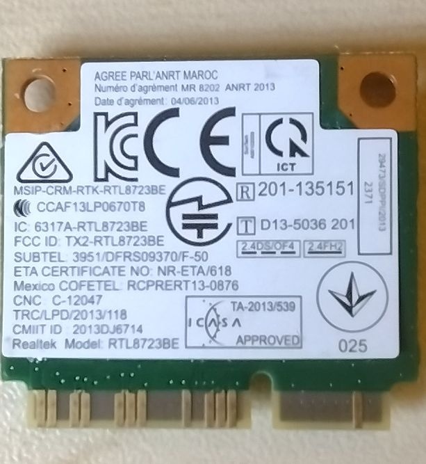 Realtek internal PCe modul+Bluetooth 4.0