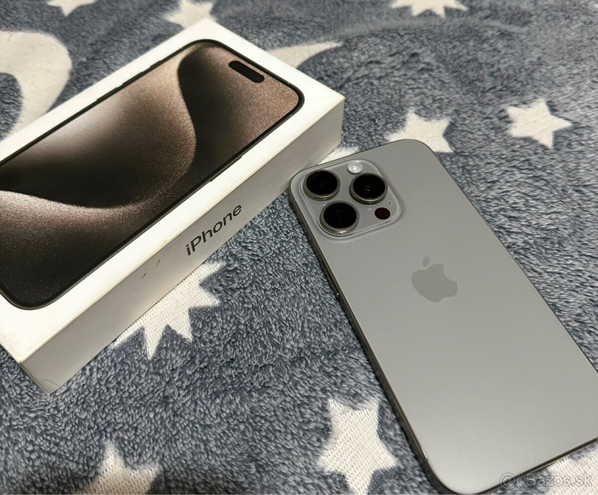 iPhone 15 pro natural titanium v záruke