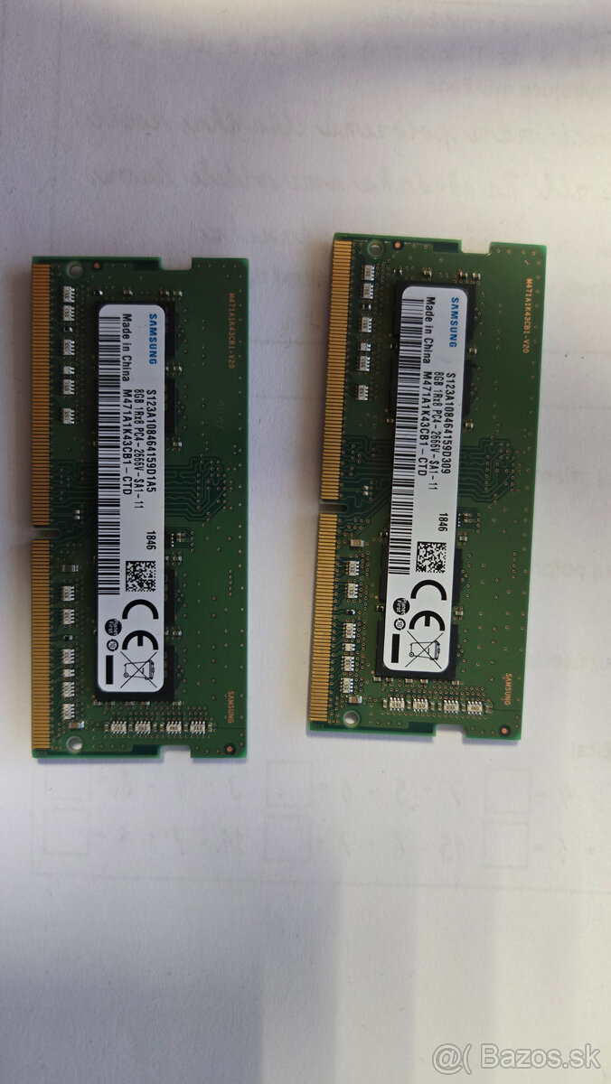 2x Sodimm Samsung 8 GB 2666MHz DDR4 M471A1K43CB1-CTD