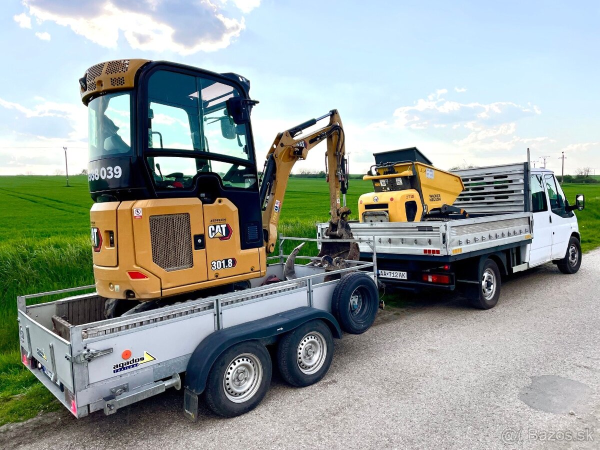 Výkopové a zemné práce - minibáger a dumper/vyklápač