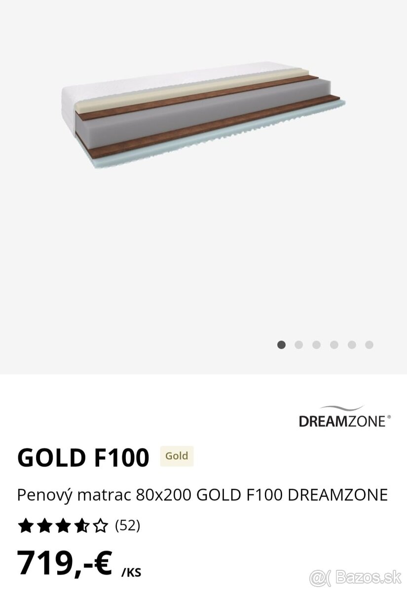 Penovy matrac 80x200 GOLD F100 DREAMZONE