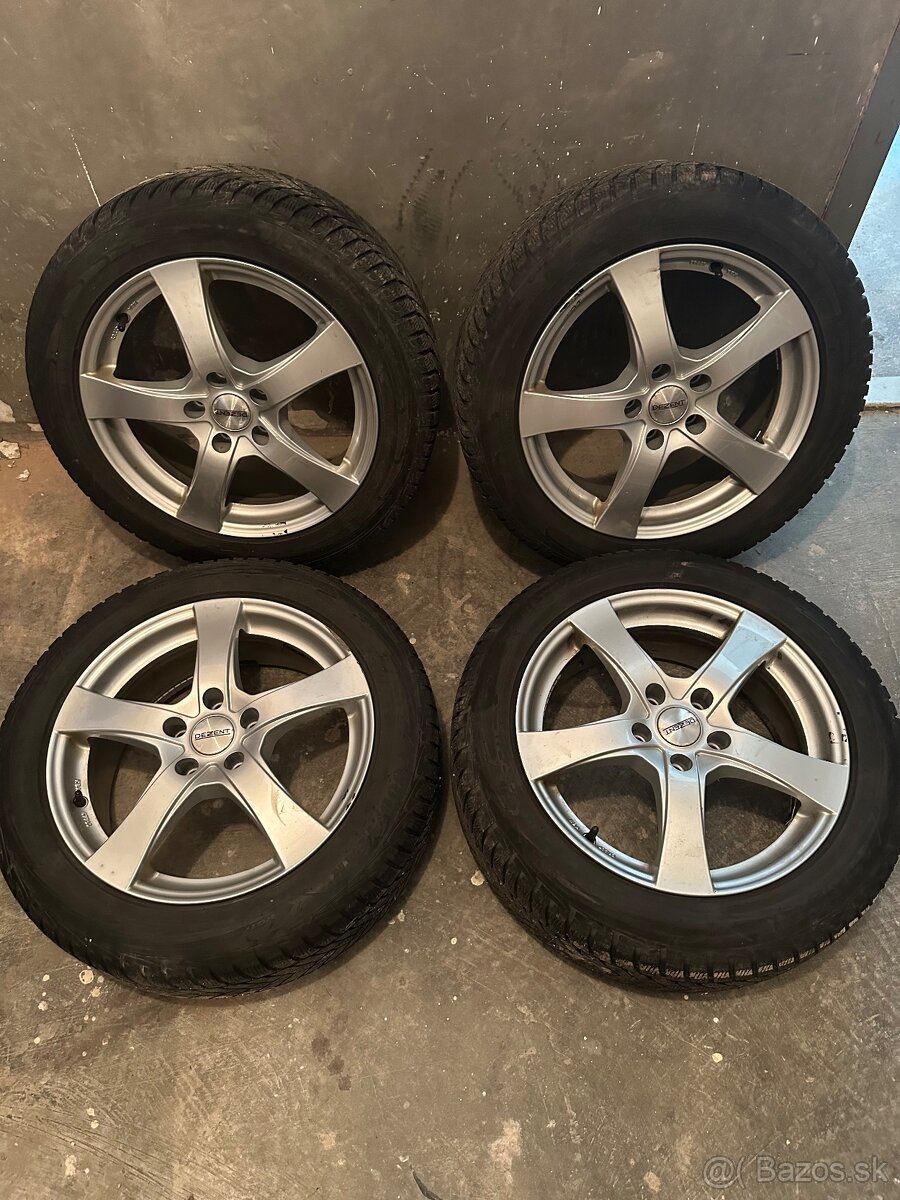 17” ALU 5x112 ET45 Dezent + zimné pneu (215/55) - VW, Škoda