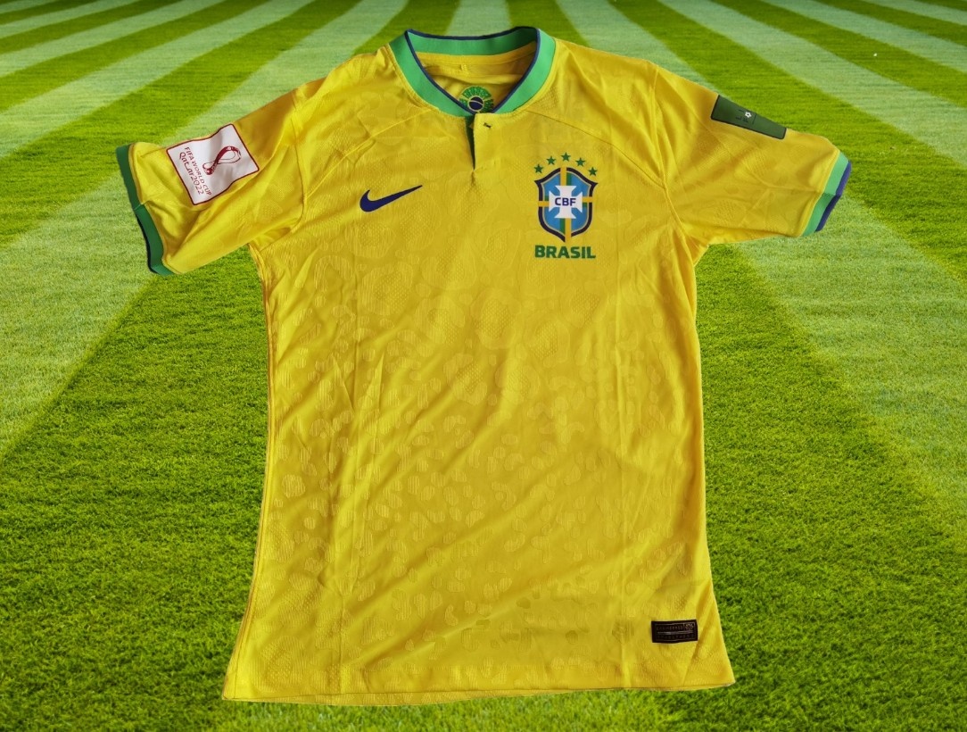 futbalový dres Brazília žltý World CUP slimfit