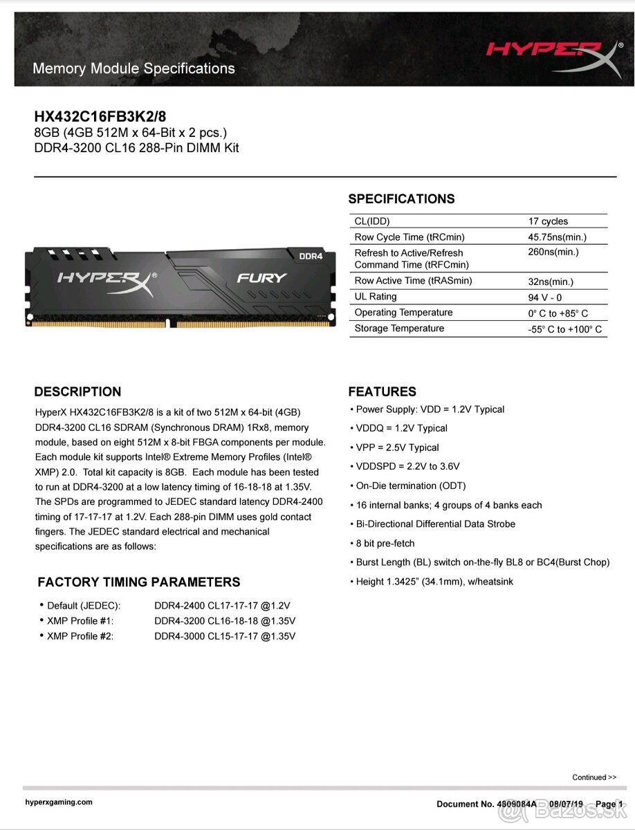 Kingston 8GB (2x4GB) DDR4