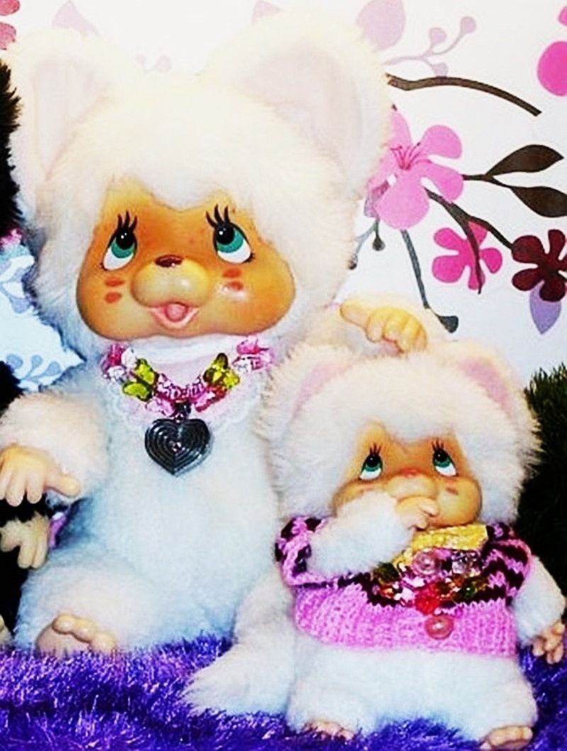 Retro vzácná Nyamy monchhichi MAXI mončičák 35 cm. Rok 1979