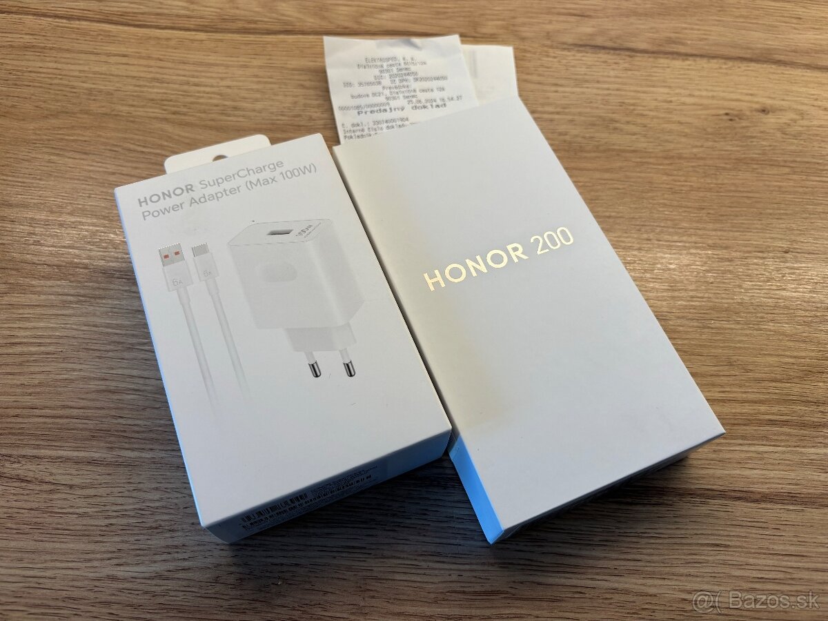 Honor 200 ešte nepoužity plus 100w nabíjačka záruka 2 roky