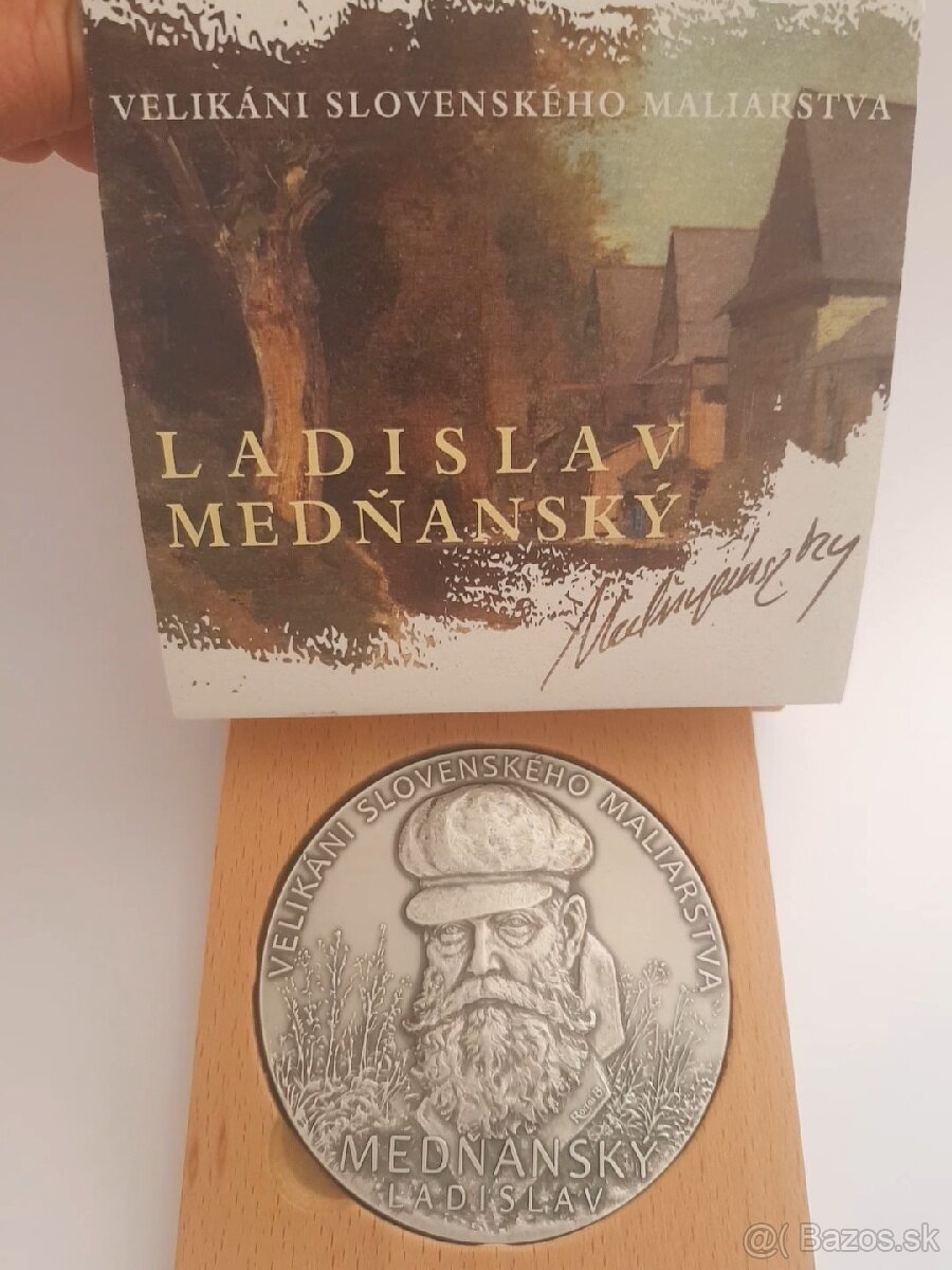 Veľká, 80 mm Ag 999 medaila Ladislav Medňanský