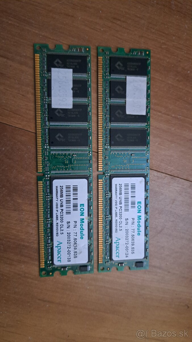 Predám 256MB DDR1 pamäte Apacer