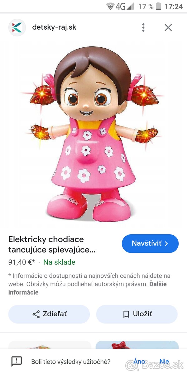 Chodiaca tancujúca bábika so zvukom na baterky